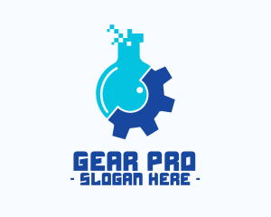 Gear - Pixel Flask Gear logo design