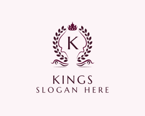 Luxury Royal Crown Wreath logo design