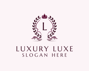 Luxury Royal Crown Wreath logo design