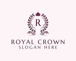 Luxury Royal Crown Wreath logo design