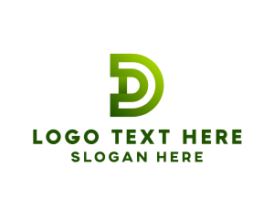 Botanical - Modern Tech Letter D logo design