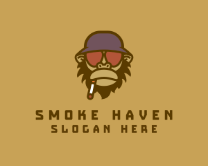 Smoking Ape Monkey logo design