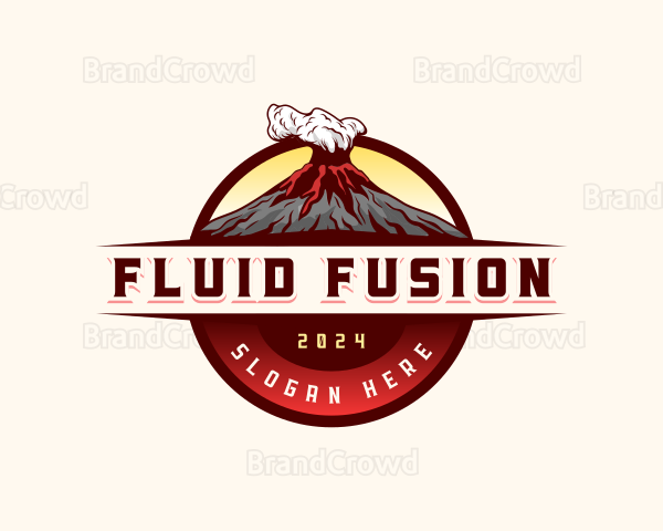 Mountain Volcano Eruption Logo