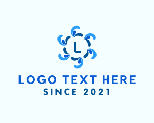 Liquid - Spiral Water Droplet logo design