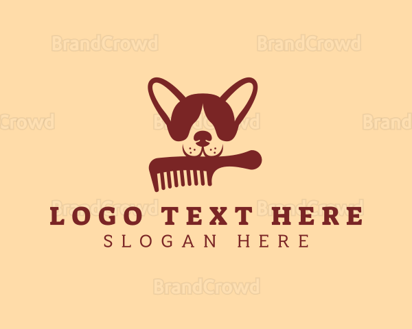 Dog Comb Grooming Logo