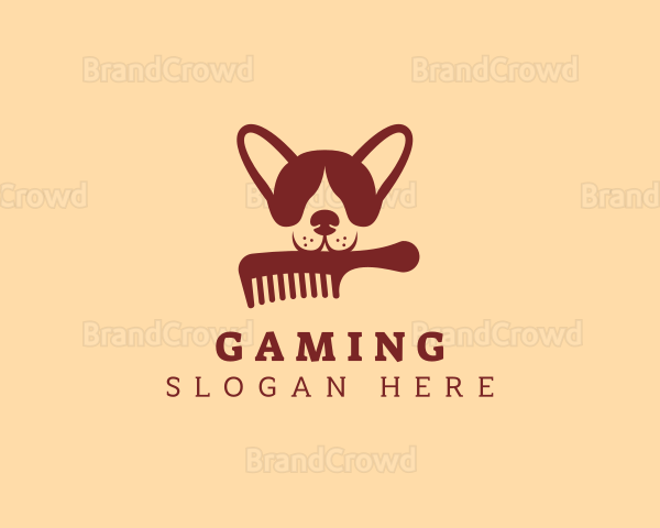 Dog Comb Grooming Logo