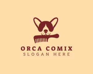 Dog Comb Grooming  Logo