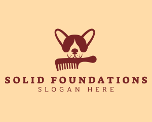 Dog Comb Grooming  Logo