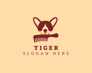 Dog Comb Grooming  Logo