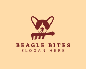 Beagle - Dog Comb Grooming logo design