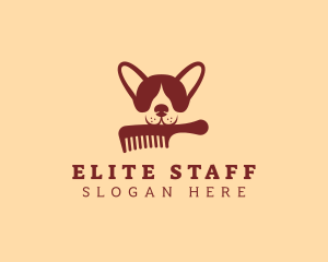 Beagle - Dog Comb Grooming logo design