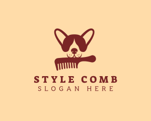 Dog Comb Grooming  logo design