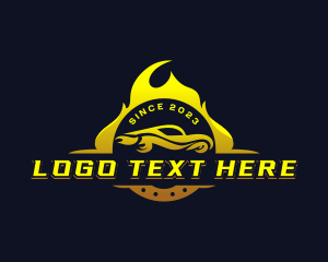 Fire - Flame Car Racing logo design