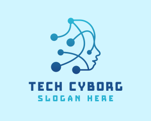 Cyborg - Artificial Intelligence Cyborg logo design