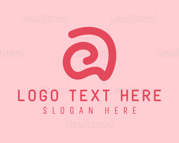 Curvy Pink Letter A Logo