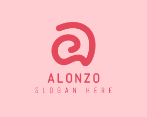 Curvy Pink Letter A logo design