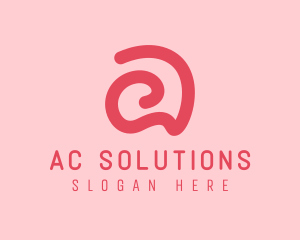 Curvy Pink Letter A logo design