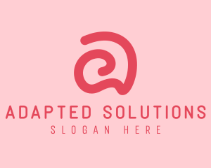 Curvy Pink Letter A logo design