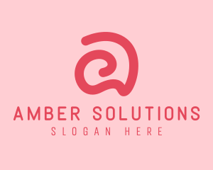 Curvy Pink Letter A logo design