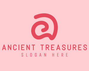 Curvy Pink Letter A logo design