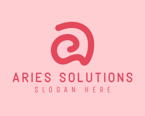 Curvy Pink Letter A logo design