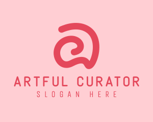 Curvy Pink Letter A logo design