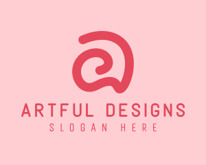 Curvy Pink Letter A logo design