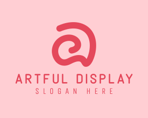 Curvy Pink Letter A logo design