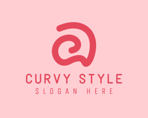 Curvy - Curvy Pink Letter A logo design