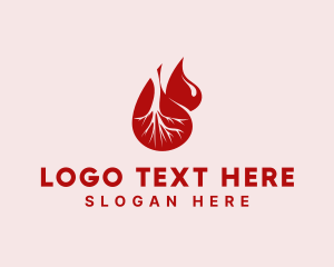 Hospital - Blood Vessel Droplets logo design