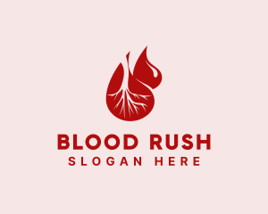 Blood Vessel Droplets logo design