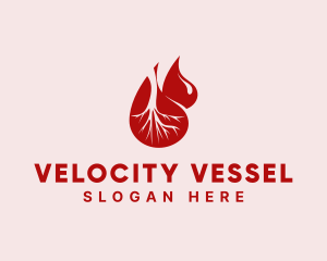 Blood Vessel Droplets logo design