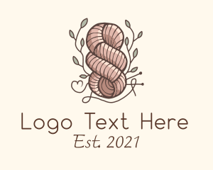 Knitwork - Leaf Thread Knot logo design