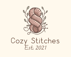 Knitter - Leaf Thread Knot logo design