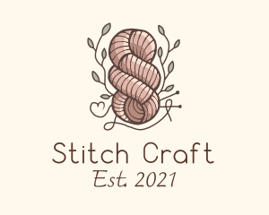 Needlework - Leaf Thread Knot logo design