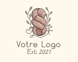 Knitting - Leaf Thread Knot logo design