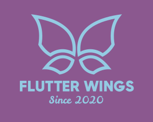 Blue Butterfly Wings logo design