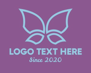 Insect - Blue Butterfly Wings logo design