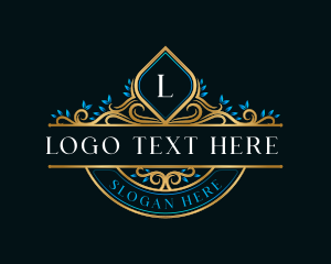 Luxe - Crest Leaves Decorative logo design