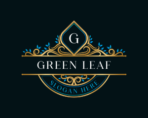 Crest Leaves Decorative logo design