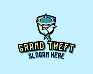 Gamer - Gaming Hammerhead Shark logo design