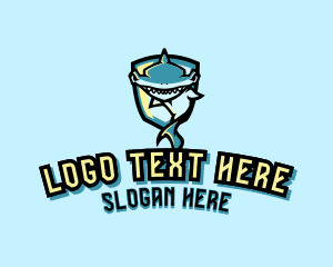 Ocean - Gaming Hammerhead Shark logo design
