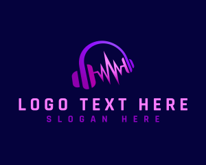 Song - DJ Headphone Headset logo design