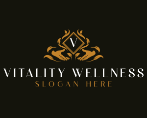 Wellness Hand Floral logo design