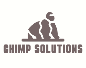 Chimpanzee - Stone Rock Gorilla logo design