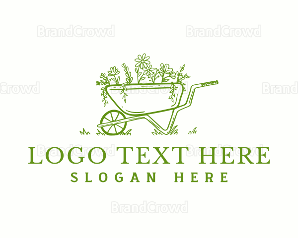 Landscaping Wheelbarrow Garden Logo