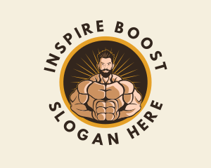 Motivation - Gold Body Building Gym logo design