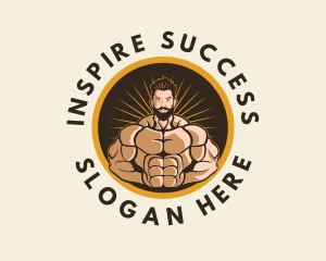 Motivation - Gold Body Building Gym logo design