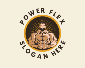 Gold Body Building Gym logo design