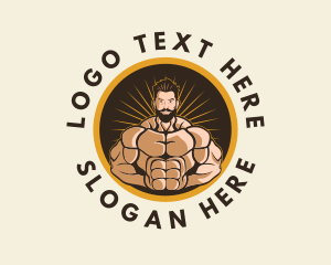 Strong - Gold Body Building Gym logo design
